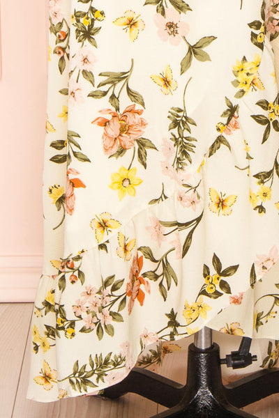 Ylena Floral Maxi Wrap Dress w/ Ruffles | Boutique 1861 bottom