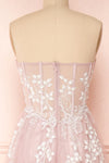 Ylouis Lilac Embroidered Bustier Maxi Dress | Boudoir 1861 back close-up