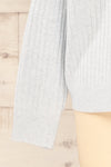 Yolande Blue V-Neck Ribbed Sweater | La petite garçonne  sleeve
