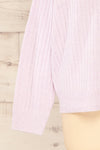 Yolande Lavender V-Neck Ribbed Sweater | La petite garçonne  sleeve