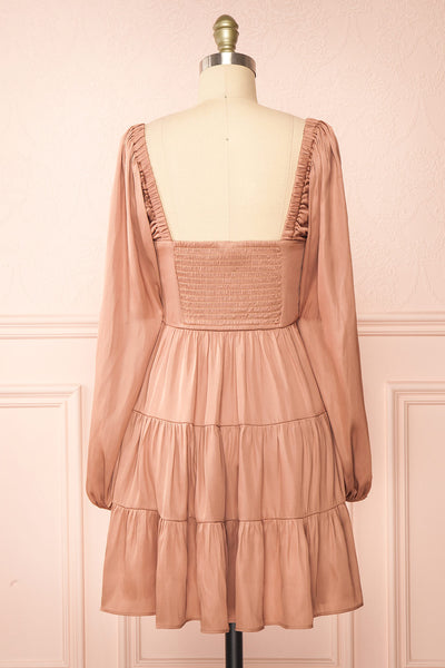 Yoonji Short Pink Dress w/ Long Sleeves | Boutique 1861 back view