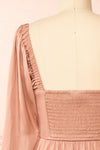 Yoonji Short Pink Dress w/ Long Sleeves | Boutique 1861 back close-up