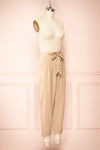 Yoonsuh Straight Leg Beige Cropped Pants w/ Ribbon | Boutique 1861 side view