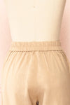Yoonsuh Straight Leg Beige Cropped Pants w/ Ribbon | Boutique 1861 back close-up