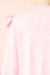 Youjeen Pink Knit Cardigan w/ Ruffles | Boutique 1861 back close-up