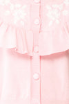 Youjeen Pink Knit Cardigan w/ Ruffles | Boutique 1861 fabric