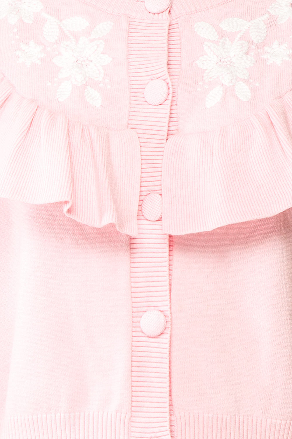 Pink ruffle cardigan clearance