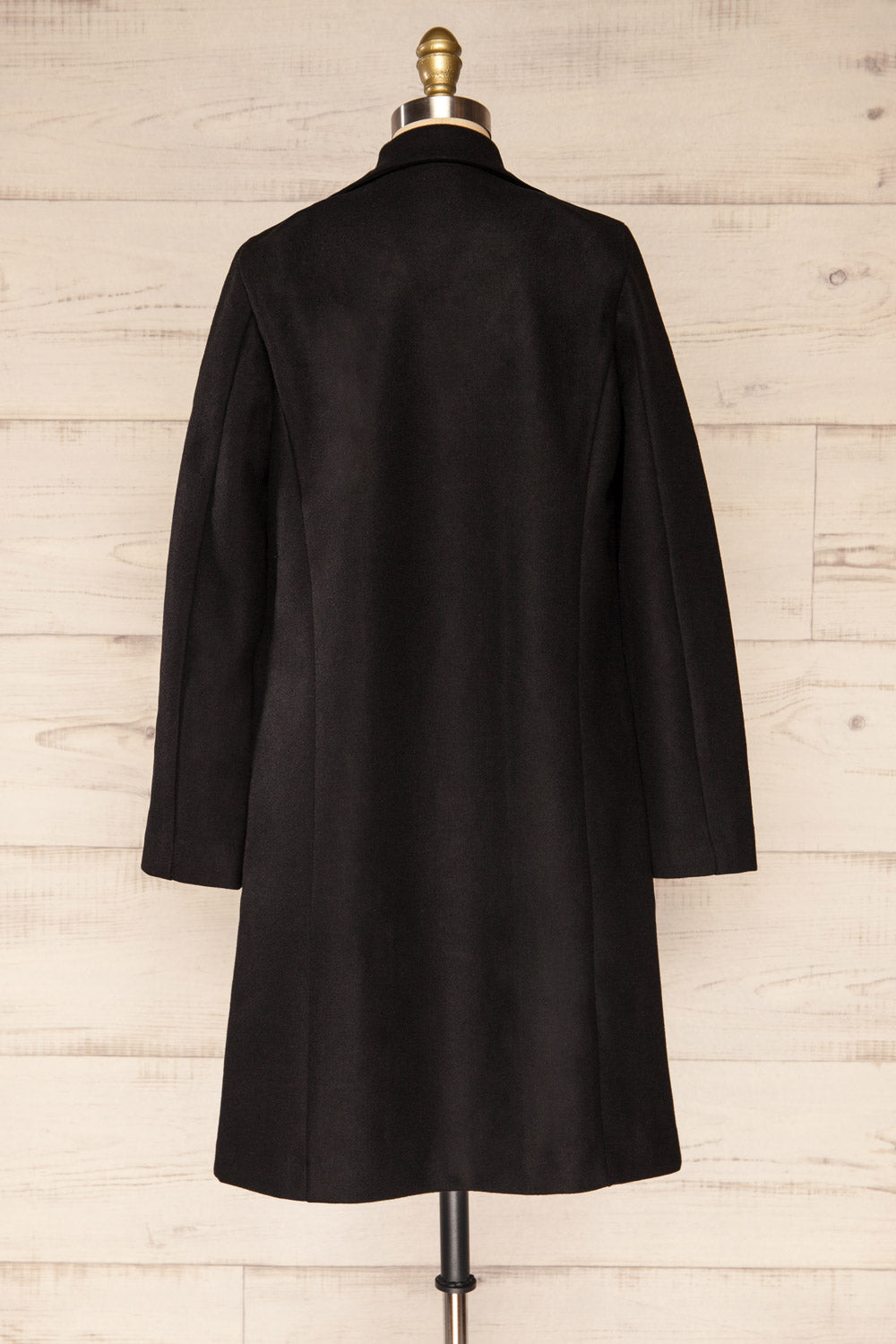 Youri Black Buttoned Trench Coat | La petite garçonne back view