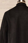 Youri Black Buttoned Trench Coat | La petite garçonne back close up
