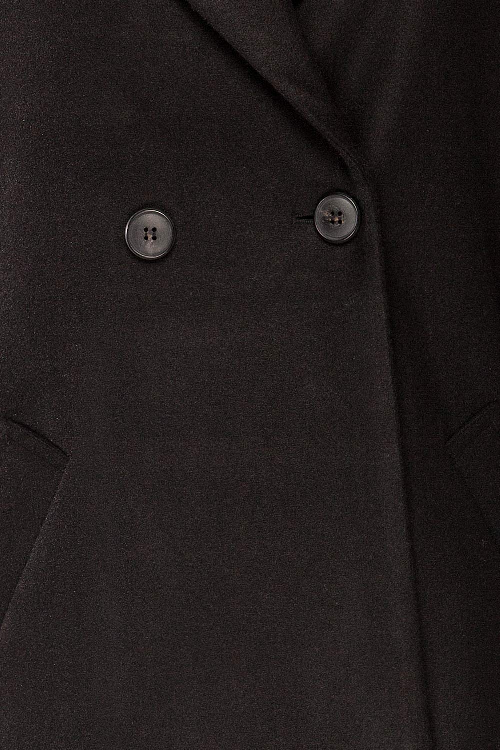 Youri Black Buttoned Trench Coat | La petite garçonne details