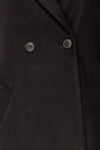 Youri Black Buttoned Trench Coat | La petite garçonne details