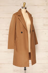 Youri Brown Buttoned Trench Coat with Pockets | La petite garçonne side view