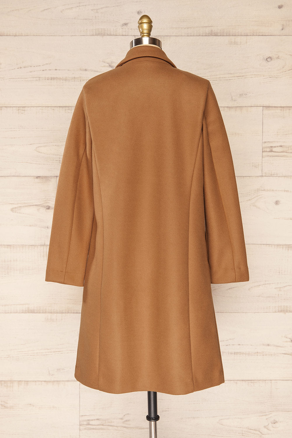 Youri Brown Buttoned Trench Coat with Pockets | La petite garçonne back view