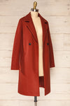 Youri Rust Buttoned Trench Coat with Pockets | La petite garçonne side view