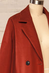 Youri Rust Buttoned Trench Coat with Pockets | La petite garçonne side close up