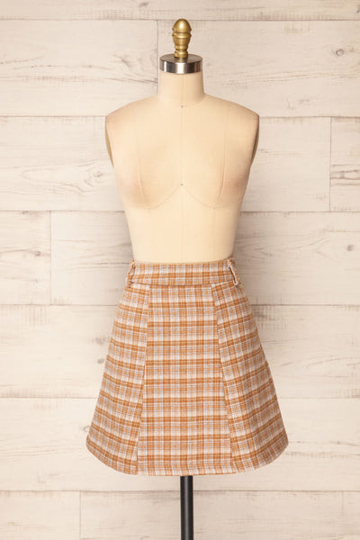 Yu Short A-Line Plaid Skirt | La petite garçonne front view