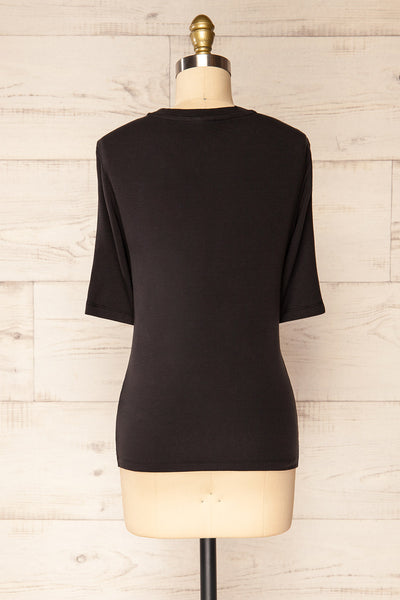 Yuna Black Fitted T-Shirt | La petite garçonne back view