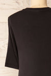 Yuna Black Fitted T-Shirt | La petite garçonne back close-up