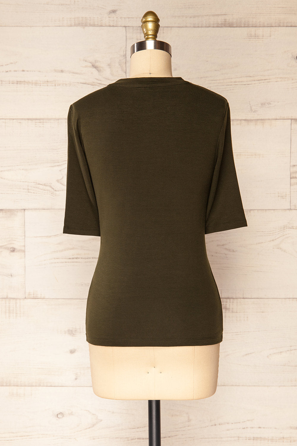 Yuna Forest Green Fitted T-Shirt | La petite garçonne back view