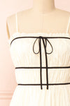 Yuriel A-Line Chiffon Midi Dress | Boutique 1861 front close-up
