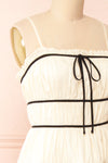 Yuriel A-Line Chiffon Midi Dress | Boutique 1861 side close-up
