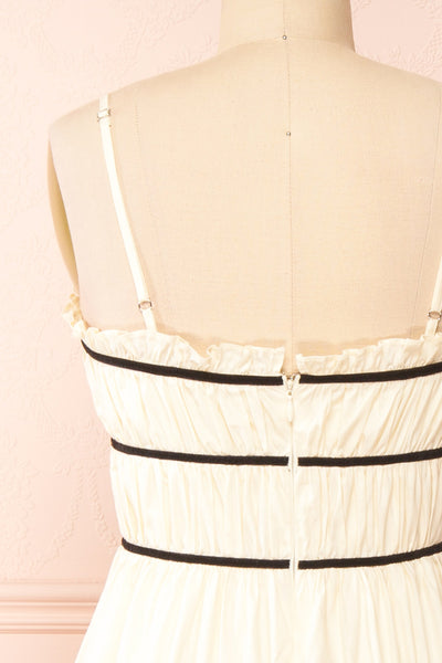 Yuriel A-Line Chiffon Midi Dress | Boutique 1861 back close-up
