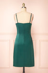 Zaina Green Cowl Neck Satin Slip Dress | Boutique 1861 back view