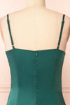 Zaina Green Cowl Neck Satin Slip Dress | Boutique 1861  back close-up