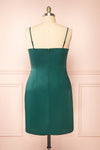 Zaina Green Cowl Neck Satin Slip Dress | Boutique 1861  back plus size
