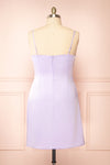 Zaina Lilac Cowl Neck Satin Slip Dress | Boutique 1861 back plus size