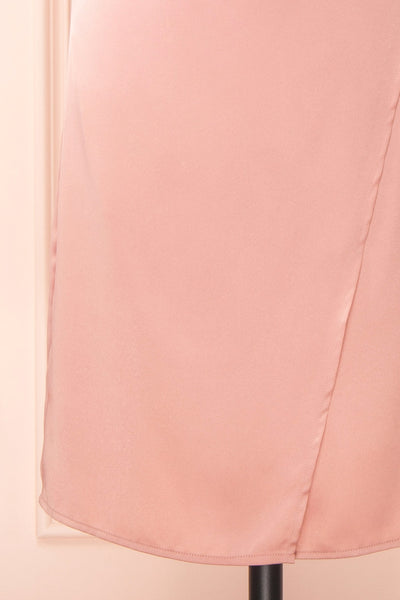 Zaina Pink Cowl Neck Satin Slip Dress | Boutique 1861 bottom