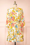 Zaira Short Floral Dress w/ 3/4 Sleeves | Boutique 1861 back view