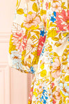Zaira Short Floral Dress w/ 3/4 Sleeves | Boutique 1861 sleeve