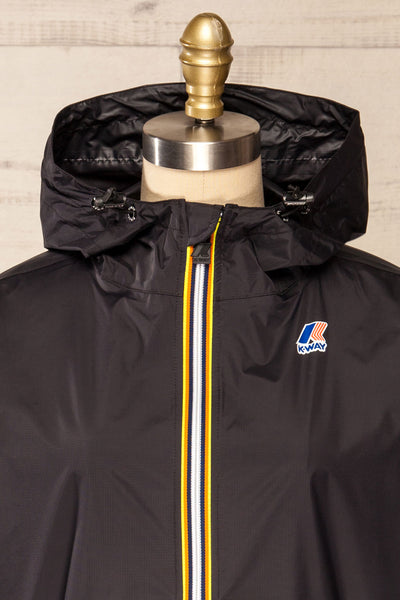 Zamora Black Packable Rain Jacket | La petite garçonne front close-up