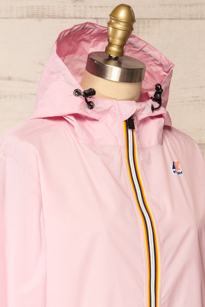 Zamora Mauve Packable Rain Jacket | La petite garçonne side close-up