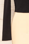 Zayna Black Twist Front Long Sleeve Top | La petite garçonne bottom