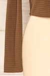Zayna Brown Twist Front Long Sleeve Top | La petite garçonne bottom