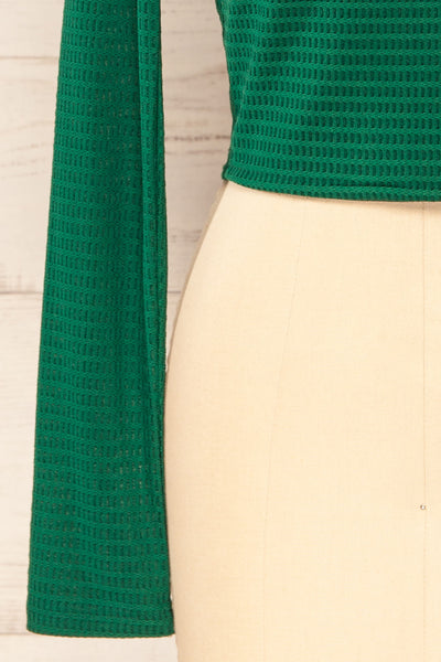 Zayna Green Twist Front Long Sleeve Top | La petite garçonne bottom