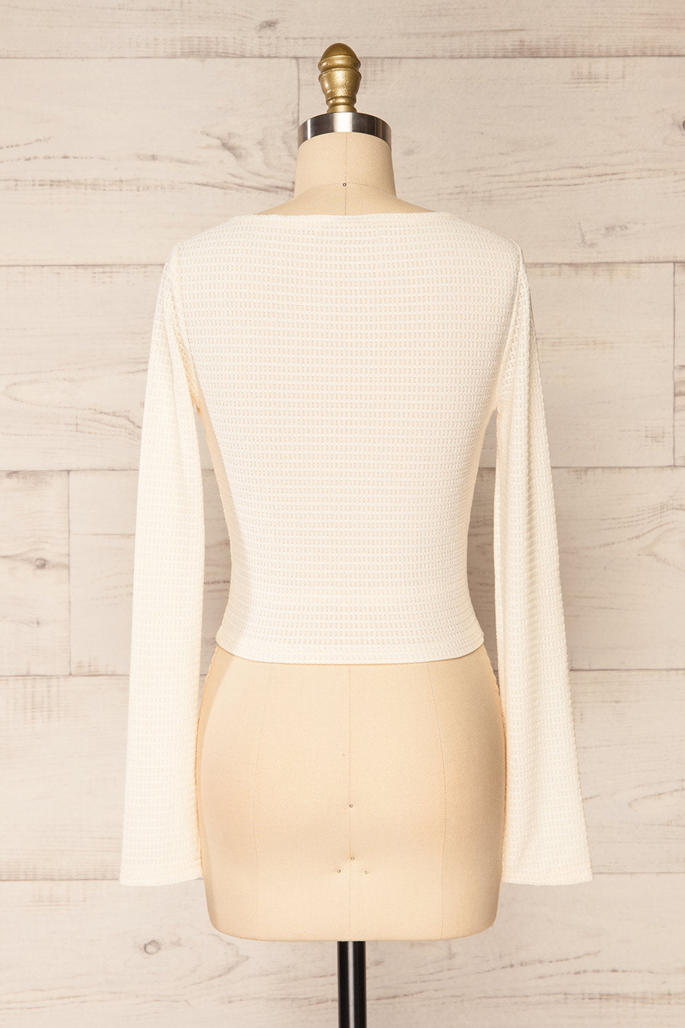 Zayna Ivory Twist Front Long Sleeve Top | La petite garçonne back view