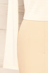 Zayna Ivory Twist Front Long Sleeve Top | La petite garçonne bottom