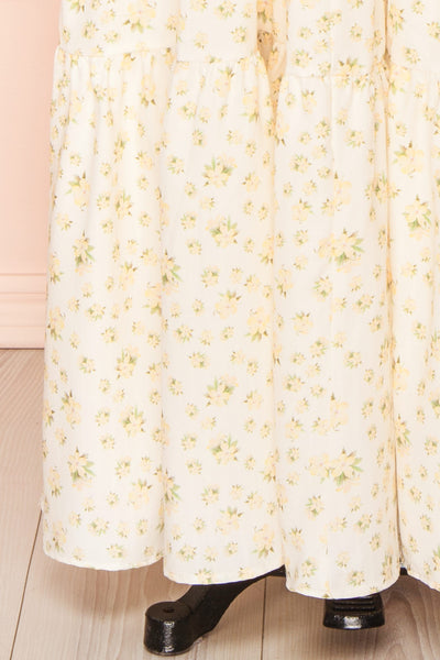 Zeinab Yellow Floral Midi Dress | Boutique 1861 bottom