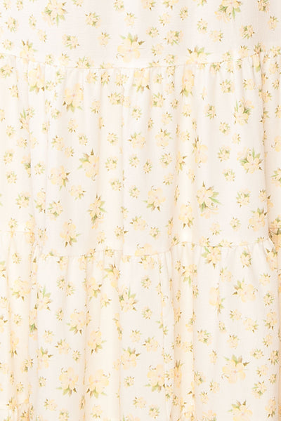 Zeinab Yellow Floral Midi Dress | Boutique 1861 fabric