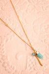 Zelia Nuttall Amazonite Pendant Gold Necklace | Boutique 1861 flat view