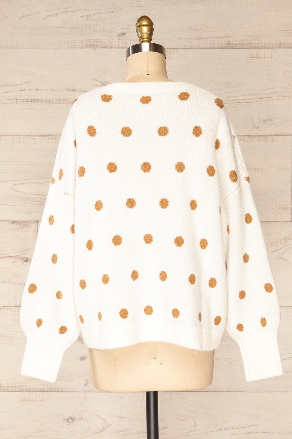 Zielona Oversized Polka Dot Sweater | La petite garçonne back view