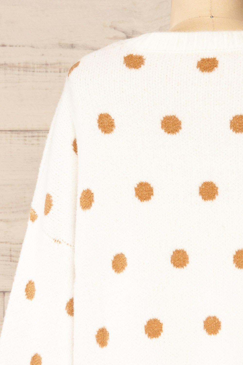 Zielona Oversized Polka Dot Sweater | La petite garçonne back close-up