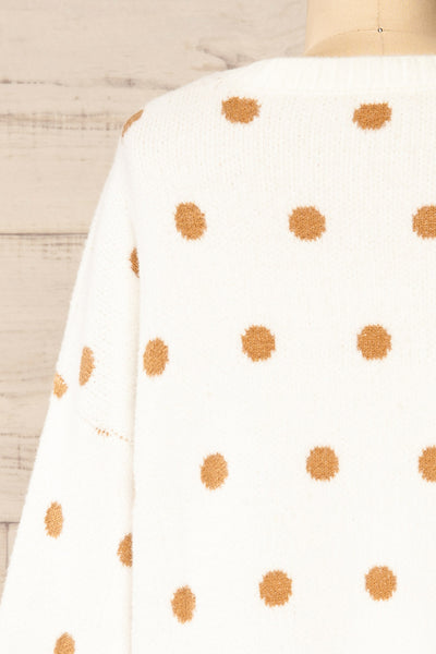 Zielona Oversized Polka Dot Sweater | La petite garçonne back close-up