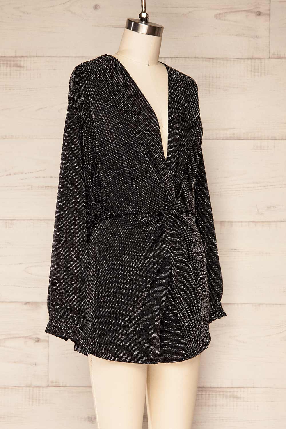 Zinda | Long Sleeve Romper w/ Metallic Detailing side view