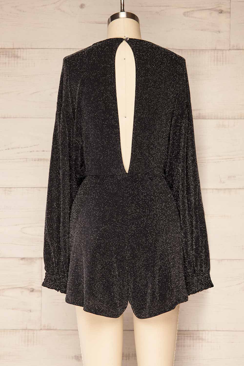 Zinda | Long Sleeve Romper w/ Metallic Detailing back view