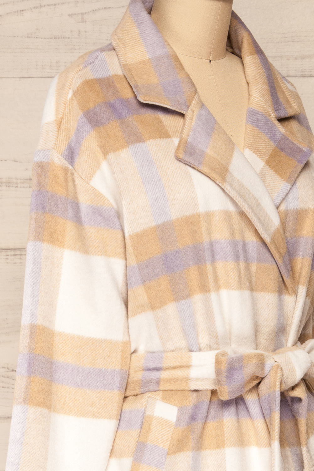 Zizukyn Plaid Trench Coat | La petite garçonne side close-up