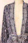 Zoela Patterned Kimono Robe | Boutique 1861 front close-up